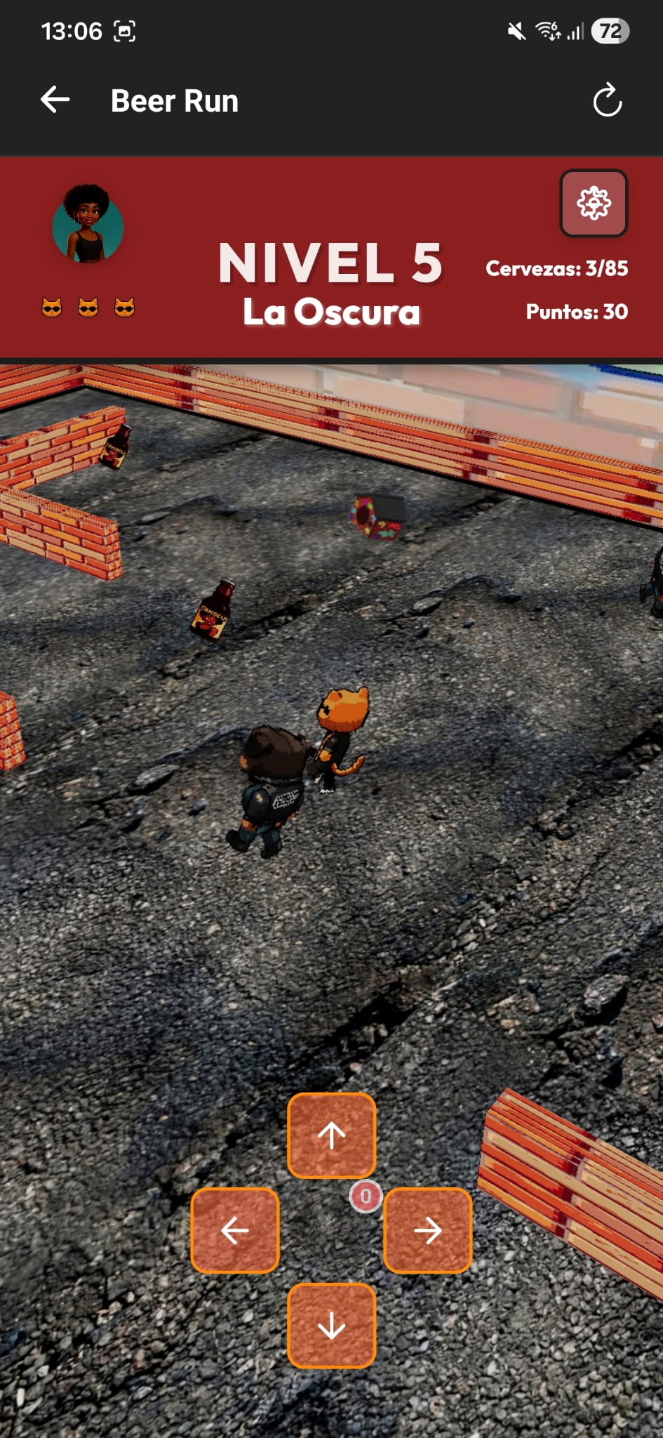 Beer Run gameplay Nivel 5 La Oscura