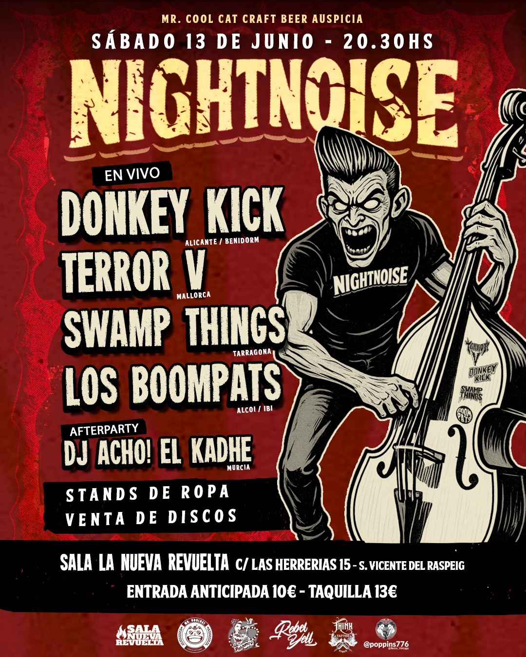 Mr. Cool Cat patrocinador Festival Nightnoise Alicante 2026 — cerveza artesanal musica en directo