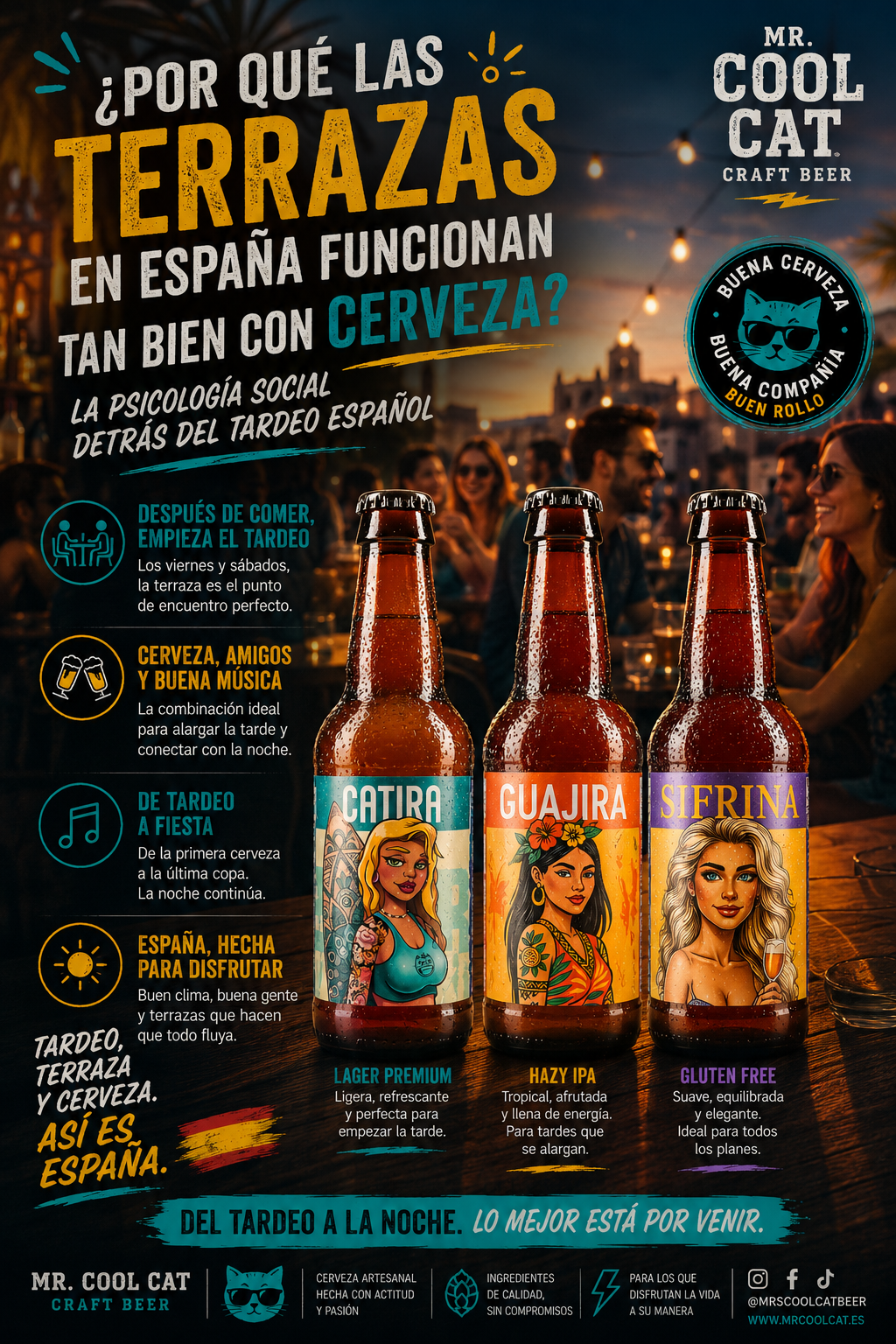 Terrazas España tardeo cerveza artesanal — cultura craft beer Mr. Cool Cat Alicante